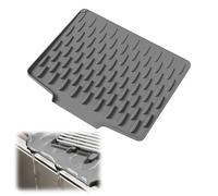 Lergas Alfombrilla de silicona para escurrir platos con redireccionamiento eficaz del agua y diseño antideslizante, alfombrilla para fregadero para cocina y fregadero (gris, L) (A)