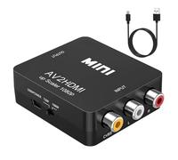 Lerkely Convertidor de vídeo RCA a HDMI, AV a HDMI, Soporte 720 1080P para cámara, Xbox 360, PS1, PS2, Wii, N64, Gamecube, SNES, NES, PSP, DVD, VHS