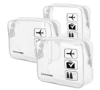 Lermende 3pcs TSA Approved Toiletry Bag For Women with Silicone Handles, Travel Toiletry Bag for Men, Airport Carry On Small Clear Toiletry Bag Cosmetic Bag For Travel Toiletries