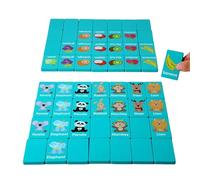 Lern Matching Karten - Holz 3x5x0,6 Cm Logiktraining Puzzle Brettspiel Reaktionsfähigkeit Hand Auge Koordination Förderung Aktivitätsspielzeug | Für Kinder Ab 3 Jahren Zuhause Kindergarten Party Lerne