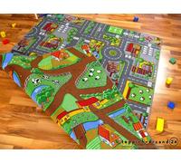 Lernen und Spielen Alfombra Infantil - Reversible- con Carreteras por Las Dos Caras, Tamaño:100x165 cm