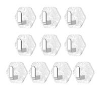 Lerpwige 10 ganchos adhesivos acrílicos invisibles, materiales resistentes sin daños, accesorio de montaje en pared para organización del hogar, gancho de pared hexagonal sin problemas