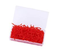 Lerpwige 200 unidades de cebos artificiales suaves para trucha, señuelos para lombrices de tierra, accesorios de pesca, gusanos de sangre, cebos