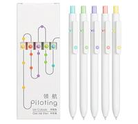 Lerpwige 5 bolígrafos retráctiles de gel de secado rápido de 0,5 mm, escritura suave para anotar diario, herramienta creativa