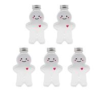Lerpwige 5 unids lindo pan de jengibre hombre beber vaso plástico botella de agua de leche cocina botella de agua de leche casa pareja Navidad botellas de caramelo