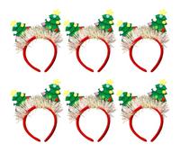 Lerpwige 6 lotes de diademas reutilizables de Papá Noel, gorro de Navidad unisex, bonitos estilos simples para celebración de alegría y oficina