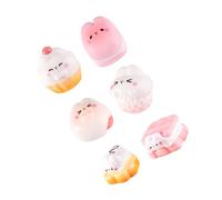 Lerpwige 6 piezas Resinas Hunnies Figuras de Postre Adornos en miniatura para Primavera Oficina Hogar Escritorio Decoración Artesanía Actividad HARS Figuras
