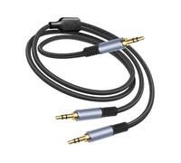 Lerpwige Adaptador de cable de 3,5 mm para salida de sonido simultánea a dos auriculares o altavoces desde el cable de sonido macho de origen