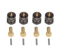 Lerpwige Adaptadores de cubos de latón mecanizado preciso, juego de pesas para vehículo de control remoto SCX24, mejora la estabilidad, juego de 4 adaptadores de cubo de peso