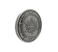Lerpwige Amuletos místicos Salomón King Seal Coin Joyas La Sabiduría Sabiduría Sabiduría y Prosperidad Simbolizan Salomón Júpit, como se describe