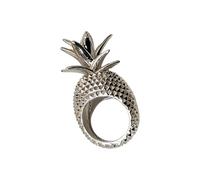 Lerpwige Anillos de piña de metal únicos, estructura de aleación adecuada para mujeres, joyería de diseño retro de gran tamaño, declaración de banda ancha indispensable, como se describe