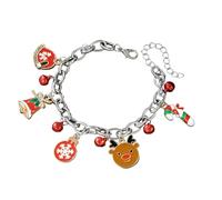 Lerpwige Bells Charm pulsera para fiestas y fiestas comodidad desgaste Wristchain Navidad Accesorios de joyería para mujeres Hecho a mano Clay Festival Accesorios, talla única, como se describe