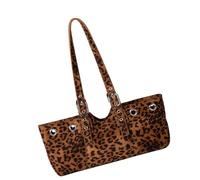 Lerpwige Bolso bandolera diseño retro para mujer práctico ante antebrazo monedero compacto uso diario oficina viaje único bolso de antebrazo uso diario, Patrón de leopardo marrón