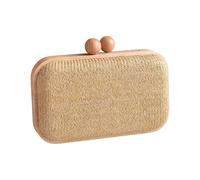 Lerpwige Bolso de noche verano playa hombro crossbody bolsa tejida sobre embrague de paja para mujer embrague de paja para mujeres, Amarillo Claro