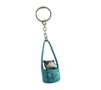 Lerpwige Bonito llavero de gatito creativo con cadena de coche para mascotas, llavero con colgante de gato de dibujos animados, adorno colgante de gatos, llaveros para mascotas, bolsa, decoración de