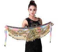 Lerpwige Bufanda de cadera para mujer, para danza del vientre, falda, bufanda de cadera, cinturón de baile, cadena de cintura con cadena de cintura dorada, 3 colores., Talla única
