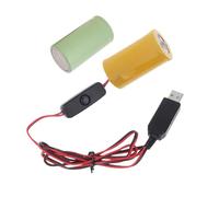 Lerpwige Cable de eliminación de batería universal USB 5 V2 A a 1 5-6 V1 A LR20 D cable de alimentación con interruptores para básculas de personas/linternas, cable de reducción de corriente USB