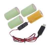 Lerpwige Cable de eliminación de batería universal USB 5 V2 A a 1 5-6 V1 A LR20 D cable de alimentación con interruptores para básculas de personas/linternas, cable de reducción de corriente USB