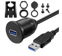 Lerpwige Cable de extensión auditivo USB 3.0 macho a hembra de velocidad rápida para coche, barco, motocicleta, panel de salpicadero