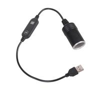 Lerpwige Cable USB macho de 5 V 3 A a 9 V 12 V hembra para enchufe de coche de 12 V para luces LED de engranaje a enlace trasero de coche