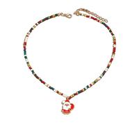 Lerpwige Cadena de árbol de Navidad hecha a mano para mujer, cuentas coloridas y hechizo festivo de suciedad