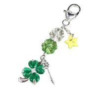 Lerpwige Cadena de teléfono colgante llavero pulsera estrella hoja encanto pérdida prevención cordón cuerda niña joyería moda regalo