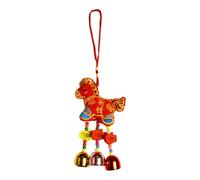 Lerpwige Campanas de metal de sonido claro carillón de viento adorno suave caballo de peluche colgante año para el hogar oficina vacaciones festival encanto ventana colgante