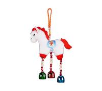 Lerpwige Campanas de metal de sonido claro carillón de viento adorno suave caballo de peluche colgante año para el hogar oficina vacaciones festival encanto ventana colgante