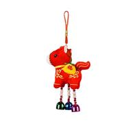 Lerpwige Campanas de metal de sonido claro carillón de viento adorno suave caballo de peluche colgante año para el hogar oficina vacaciones festival encanto ventana colgante