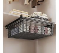 Lerpwige Cesta organizadora de armario debajo del estante, cesta de almacenamiento, cajón extraíble colgante, multifuncional, dormitorio, ropa, cesta extensible, estante ajustable para dormitorio