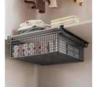 Lerpwige Cesta organizadora de armario debajo del estante, cesta de almacenamiento, cajón extraíble colgante, multifuncional, dormitorio, ropa, cesta extensible, estante ajustable para dormitorio