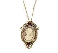 [Lerpwige] Collar con colgante de cameo ovalado con diamantes de imitación de cristal
