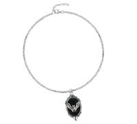 [Lerpwige] Collar de aleación con forma de murciélago, ideal para cadena de ropa de fiesta de moda gótica con acentos decorativos, cadena colgante de murciélago de moda