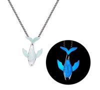 [Lerpwige] Collar de ballena luminoso collar con colgante único de animales marinos collar largo brillante noche joyas regalo para mujeres hombres