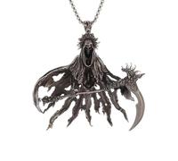 Lerpwige Collar de calavera gótica de la parca con cadena ajustable para hombre, uso casual, collares de moda para mujer, Como se muestra en la