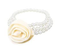 Lerpwige Collar de resina resistente a las alergias con perlas de rosa vintage, adorno de adorno sostenible para pieles sensibles, collar clásico de rosas, One Size, como se describe, como se describe