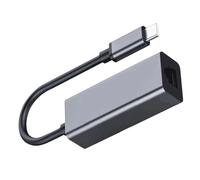 Lerpwige Conversores Ethernet USB 3.0 tipo C a RJ45 de carcasa de aluminio, cable Gigabit de 100 Mbps, adaptador de red Plug and Play, adaptador Ethernet de aleación de aluminio