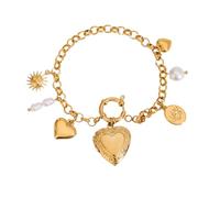 Lerpwige Elegante colgante de marco de corazón a la moda para fiestas, bodas, joyería de muñeca adecuado para mujeres, a juego con varios atuendos, medallón de fotos de acero inoxidable, talla única