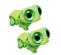 Lerpwige Escultura de rana móvil con ojos grandes decoración de mesa de impresión de acento articulaciones figura móvil miniatura estatua de rana