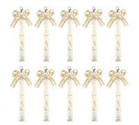 Lerpwige Juego de 10 coloridas animadoras llaveros de poliéster animando arcos de cinta llavero accesorio para niñas y adolescentes