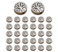 Lerpwige Juego de 100 cuentas de árbol de la vida de aleación plateada accesorios espaciadores para pulseras y collares europeos diseños cuentas de aleación