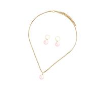 Lerpwige Juego de joyas de perlas elegantes para novia, cuello y oreja, adecuado para combinar con varios atuendos profesionales, talla única, como se describe, como se describe