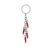 Lerpwige Llavero de moda con diseño de chile y pimienta, llavero de aleación, decoración única, cadena con efecto de gota de aceite, elegante llavero, C, Talla única