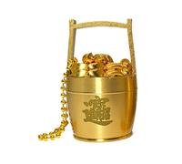Lerpwige Llavero de símbolo auspicioso de moda Año Nuevo Llavero de goma en miniatura para regalos decoraciones 2026 riqueza cerdo accesorios clave, A Bucket of Gold, Talla única