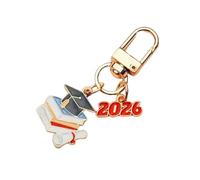 Lerpwige Llavero Elegante Con Diplomado Diseño Materiales de Aleación Graduación Regalo De Recuerdo Para Graduados Del Año 2026 Llavero Conmemorativo, D, Talla única