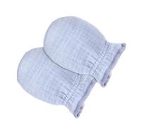 Lerpwige Manoplas de algodón orgánico para bebé, transpirables, protectores de manos infantiles, accesorios para recién nacidos, aptos para recién nacidos de 0 a 2 años, lavables a máquina, azul