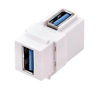 Lerpwige Módulo de extensión de panel frontal USB hembra a hembra acoplador de clip de 90 grados para cableado integrado de escritorio y gabinete, acoplador de mamparo USB