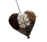 Lerpwige Nido de pájaros recargable con forma de corazón, refugios de pájaros, para espacios al aire libre, incluye fibras de algodón, regalo para amantes de los pájaros, nido de vida silvestre de
