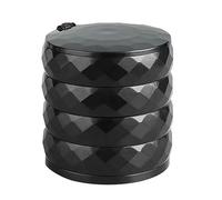 Lerpwige Organizador de joyas multicapa, soporte giratorio de plástico para joyas, pendientes, caja de anillos, funda para pendientes, escritorio