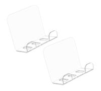 Lerpwige Pack de 2 soportes para teléfono móvil para montaje en pared para oficina y dormitorio. Smartphone resistente de acrílico con diseño que ahorra espacio. Soporte de pared para smartphone